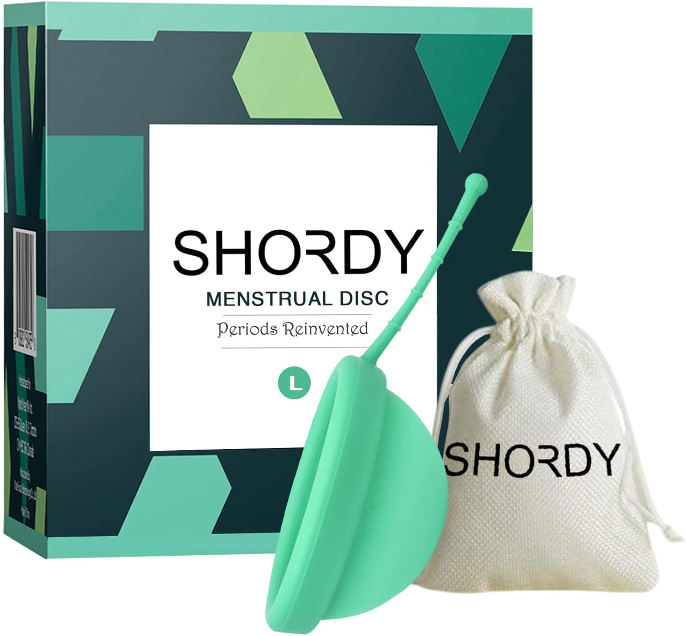 SHORDY Reusable Menstrual Disc (Large), 100% Medical-Grade Silicone, Flexible & Leak-Free Period Disc, Eco Friendly Feminine Hygiene & Care | Tampons, Pads & Cups Alternative (Green)