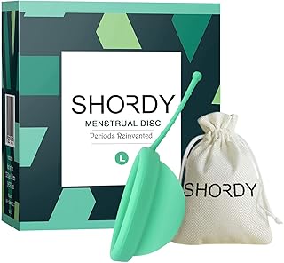 SHORDY Reusable Menstrual Disc (Large), 100% Medical-Grade Silicone, Flexible & Leak-Free Period Disc, Eco Friendly Feminine Hygiene & Care | Tampons, Pads & Cups Alternative (Green)
