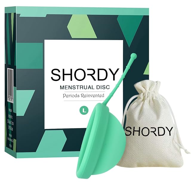 SHORDY Reusable Menstrual Disc Large 100 Medical-Grade Silicone Flexible Leak-Free Period Disc Eco Friendly Feminine Hygiene Care Tampons