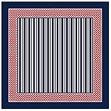 Artikelnummer: Tuch-102487 TigerTie Seiden Nickituch Satin in marine rot weiss gestreift-gepunktet - Größe 50 x 50 cm