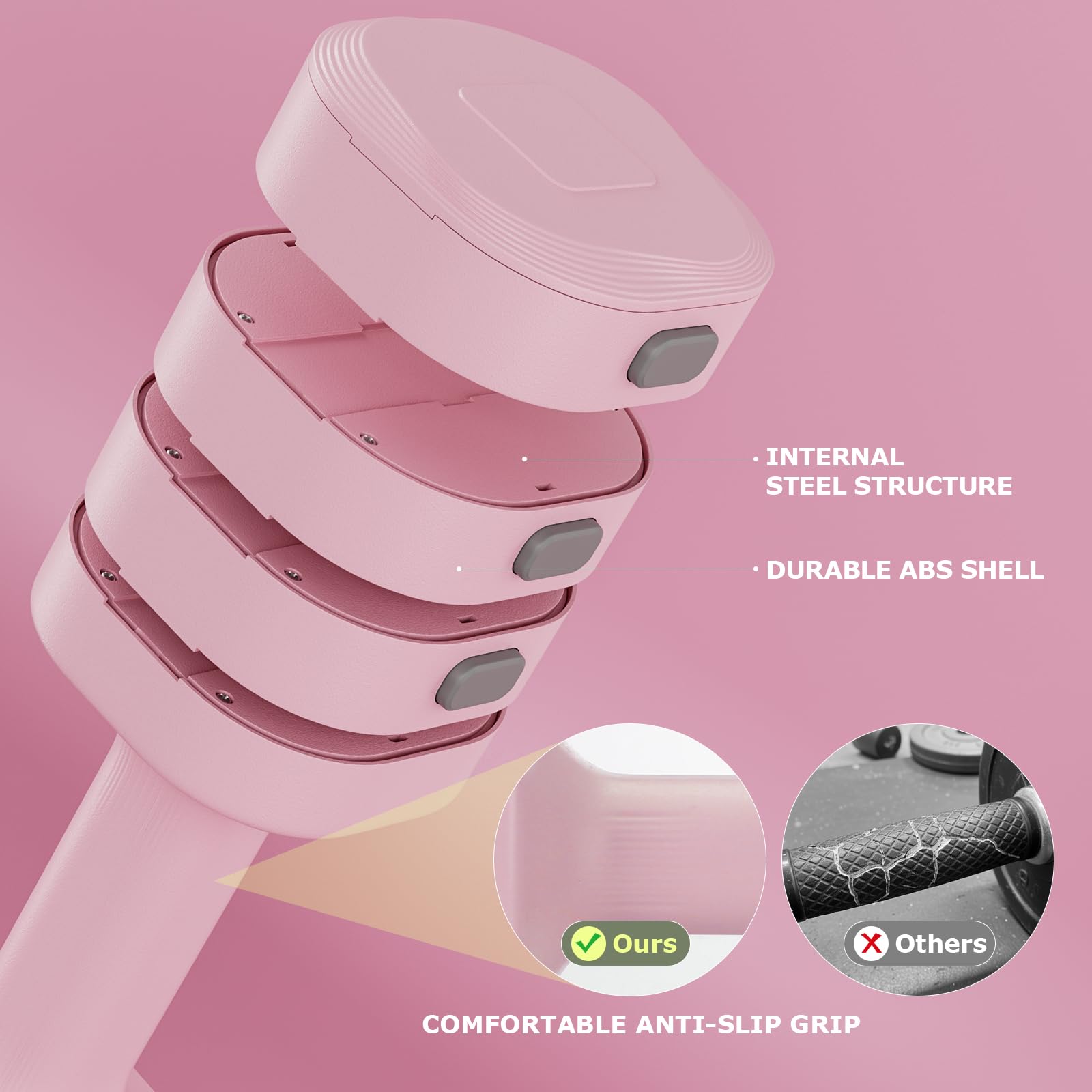 Verstellbare Hanteln Frauen Set, 1-5kg Kurzhanteln 2er Set, 4-in-1 Dumbbell Set für Frauen und Männer, Gewichte Hantel für Home Gym, Krafttraining Zuhause