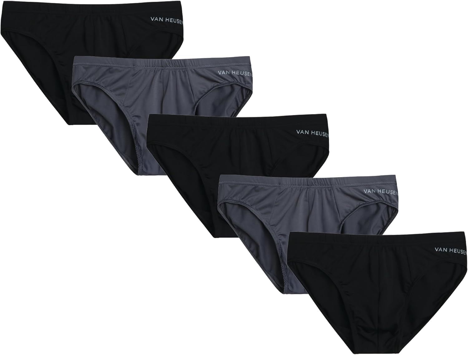Van Heusen Mens Underwear Briefs - 5 Pack Quick Dry Low Rise Briefs No Fly Performance Underwear for Men Pack