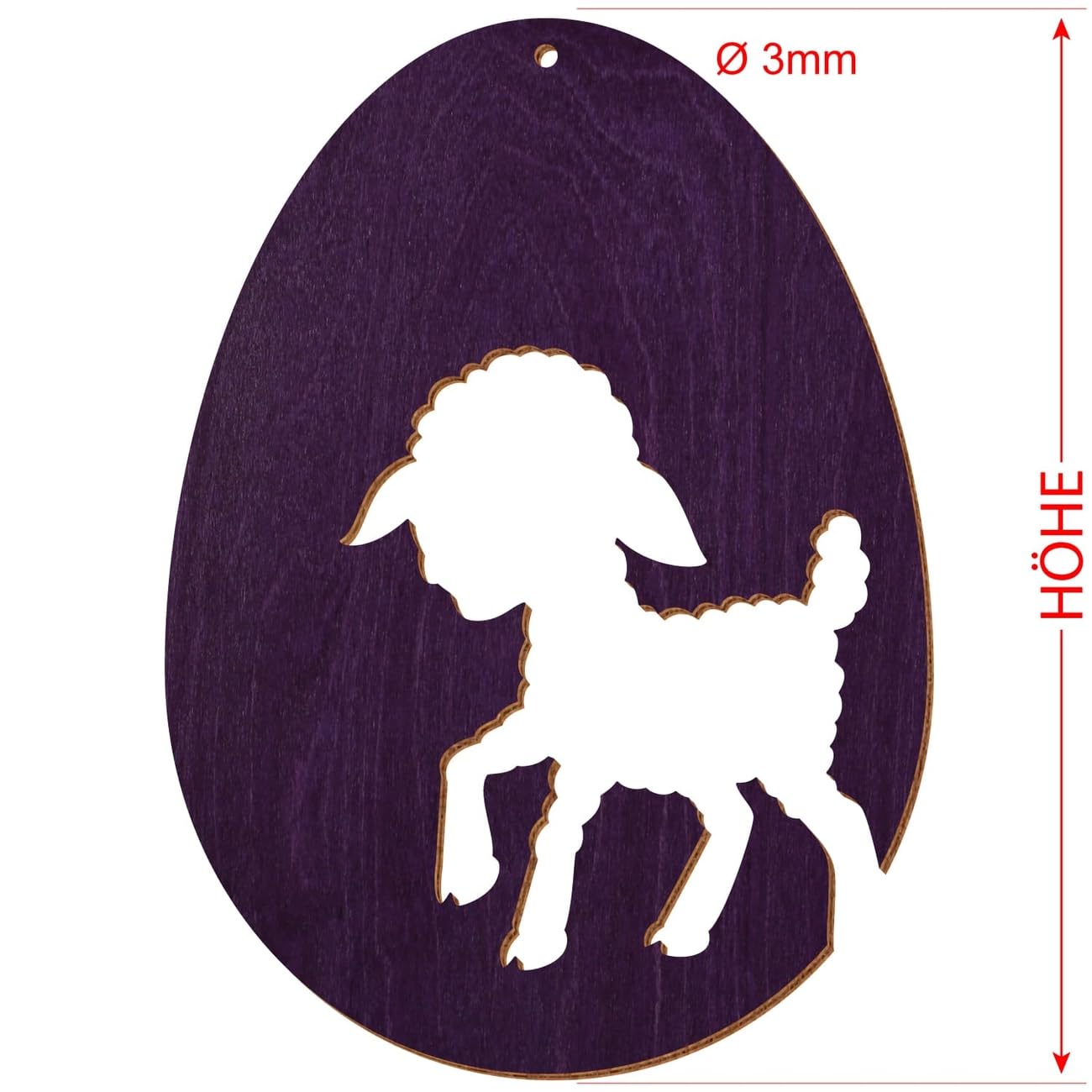 V2 - Uova di Pasqua in legno colorato, decorazione per Pasqua, motivo uovo di Pasqua 11, altezza (dimensione): 43 cm di altezza