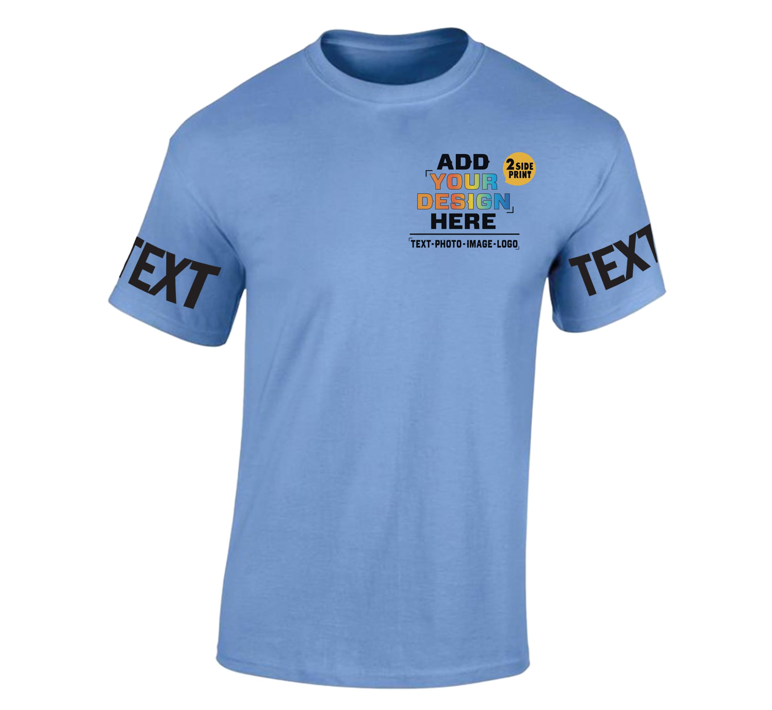TEEAMORE Unisex Men Women Custom T Shirt, Add Your Text, Design Your Own Shirt