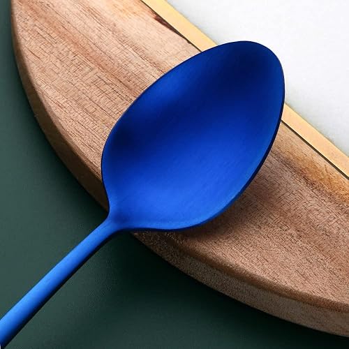 Miniatura 52 de Juego de cubiertos de acero inoxidable de 5 piezas, incluye cuchara y tenedor de cuchillo, pulido con espejo, apto para lavavajillas, servicio