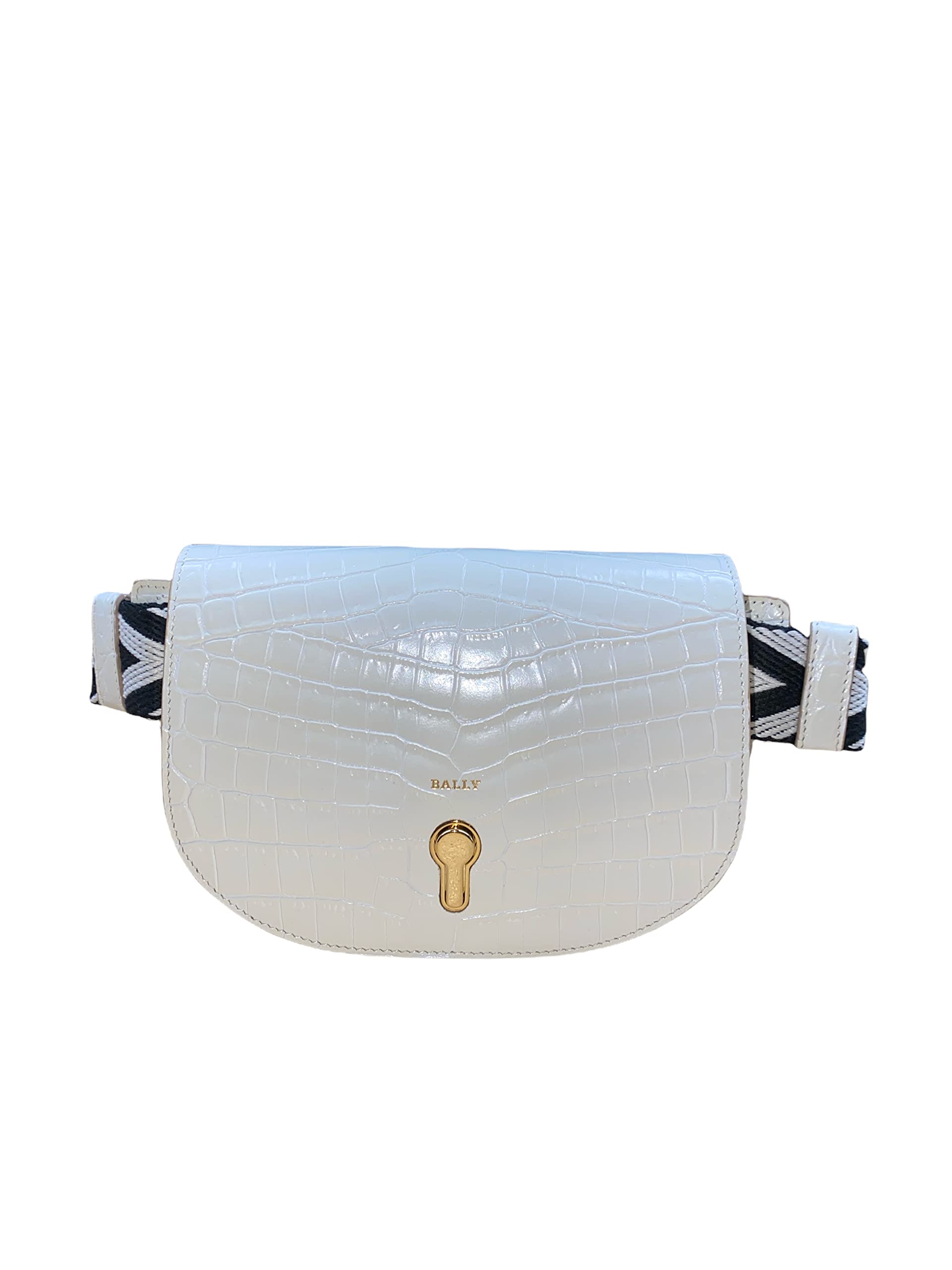 Bally Clayn Ladies 6230932 White Leather Belt Bag
