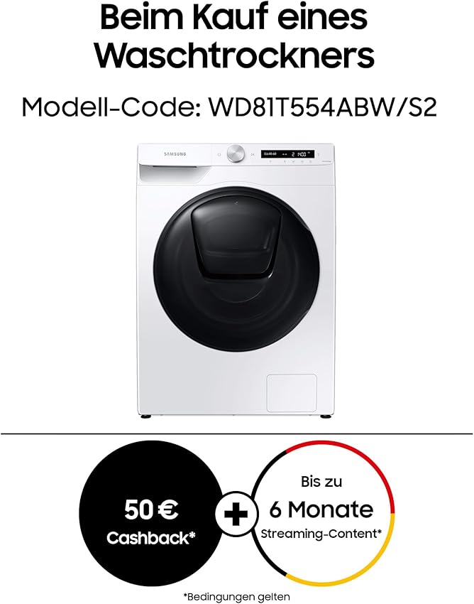 Thumbnail 1 de Samsung WD81T554ABW/S2 secador lavado 8+5 kg