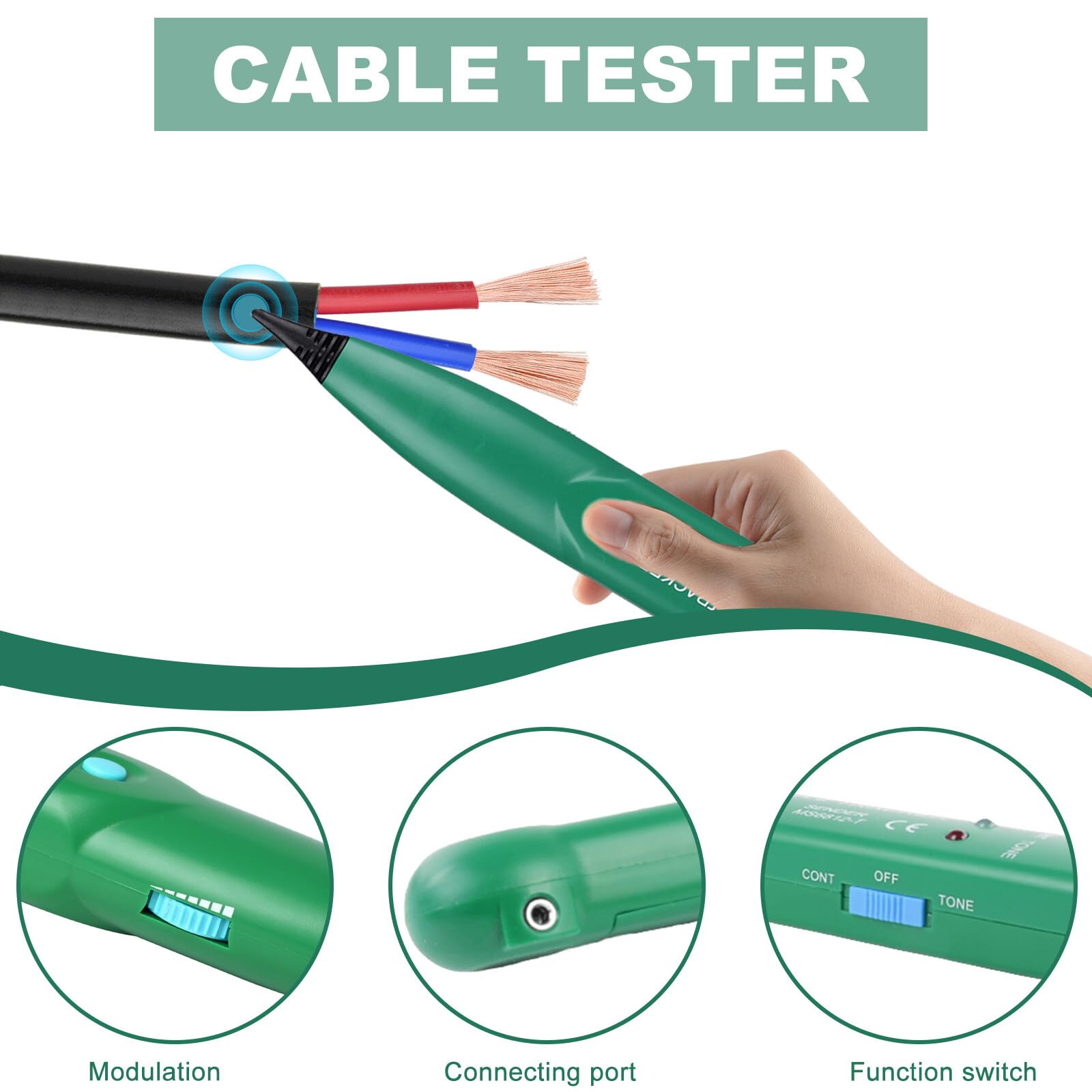 Cable Tracker Kabelbruch Suchgerät: Mähroboter Kabelbruch Finden Multifunctional kabelsuchgerät Leitungssucher Kabelsucher Leitungssuchgerät für Telefonleitungstest Netzwerkkabel-Tester Leitungsfinder