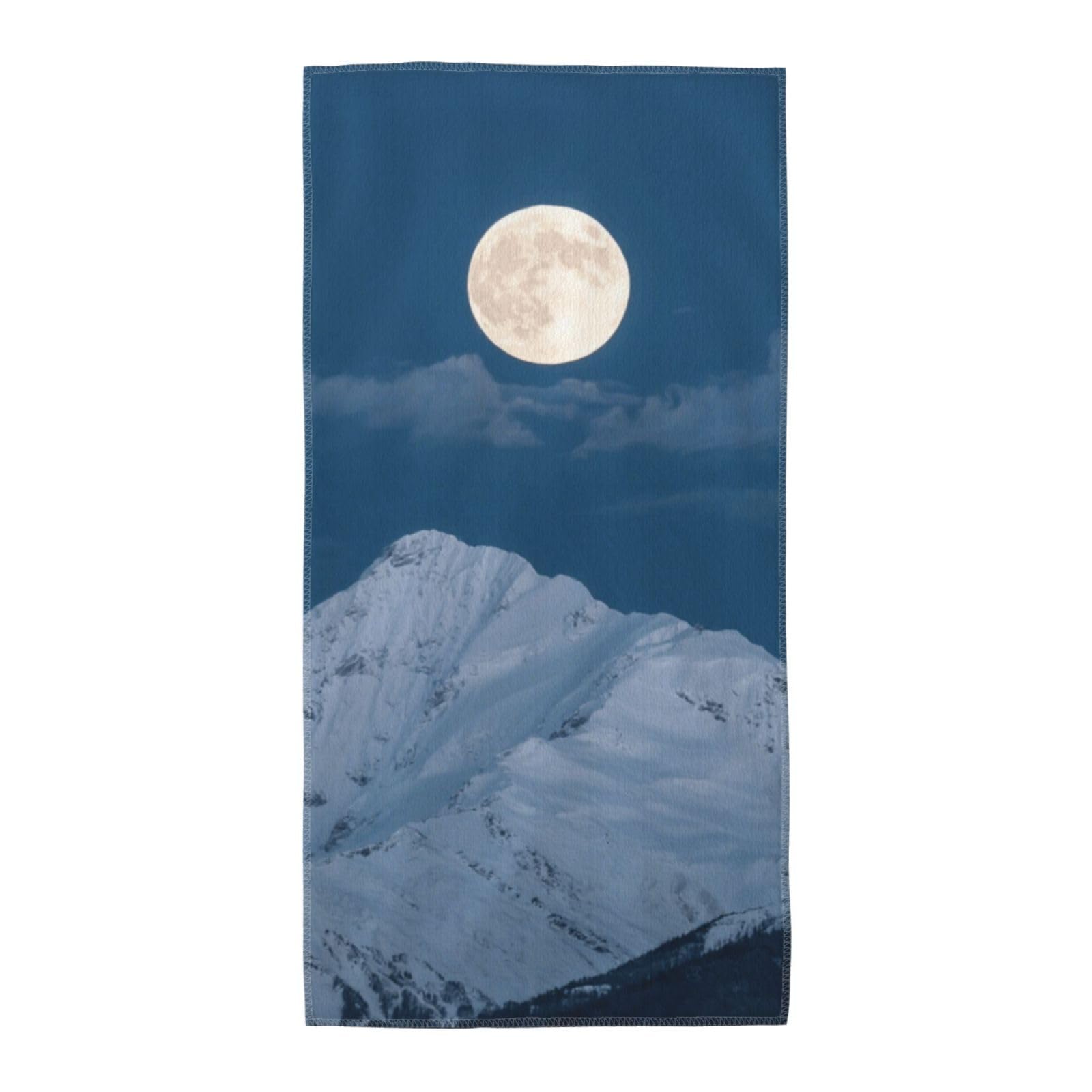 FekiLoot Absorbent Hand Towels 13.8"X27.5" Decorative Bathroom Towel Soft Microfiber Face Towel Moon Dish Kitchen Towels for Bathroom Kitchen Hotel Spa Bath Towels