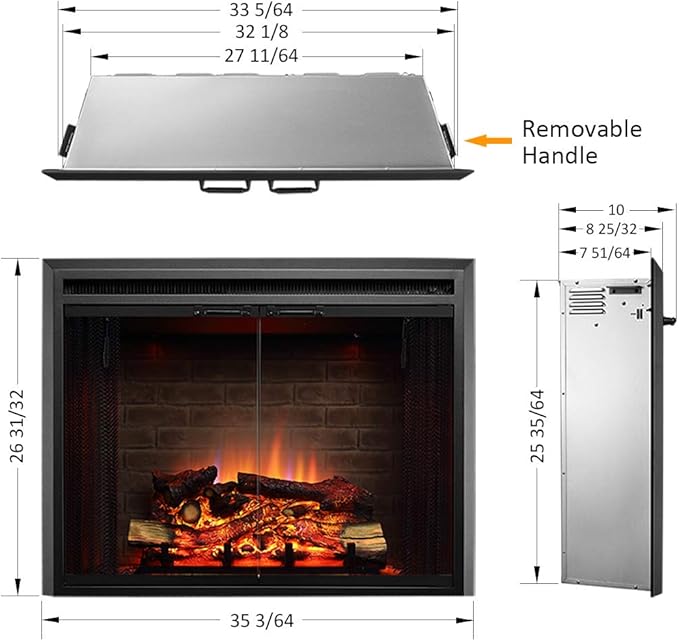 Chimenea Eléctrica PuraFlame Klaus con Sonido de Fuego, Puerta de Vidrio miniatura 3