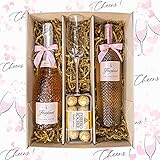 Rosé 75cl Gift Set Hamper (75cl x 2) with a Metallic Pink Champagne Flute, Ferrero Rocher Chocolates and Gift Box - Birthday, Rosé Wine Gifts for Women (Rosé Duo Pink Stem) - Image 5