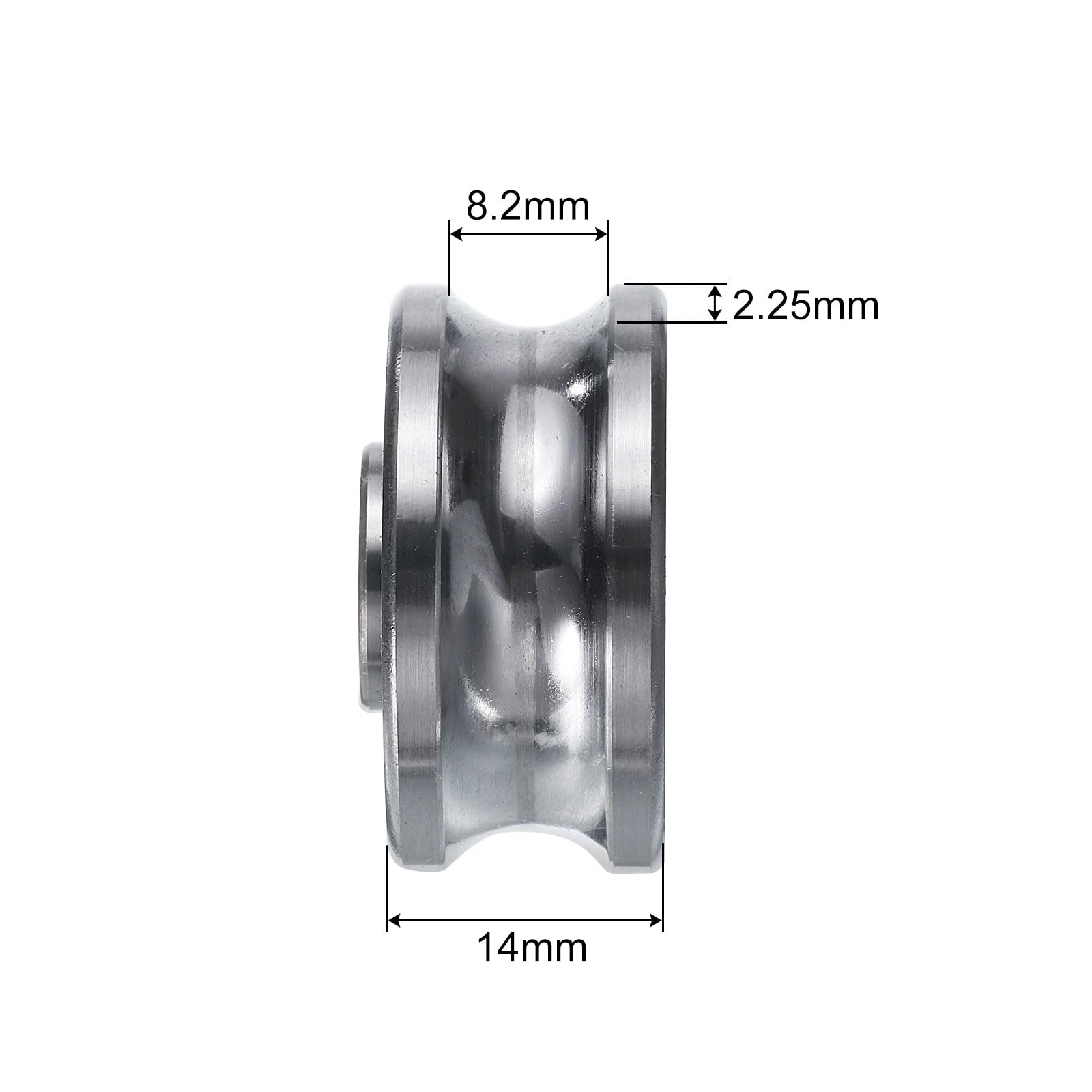 sourcing map Lot de 8 roulements à rainure en U SG25 8 x 30 x 14 mm (GCr15) Roulements en acier chromé ABEC3