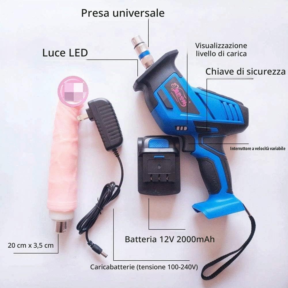 Macchina del Sesso Palmare con Sovradimensionato Dildo di Silicone, Mitragliatrice Automatica, velocità Regolabile, Prodotti Adulti del Sesso Maschile E Femminile, Ricaricabile