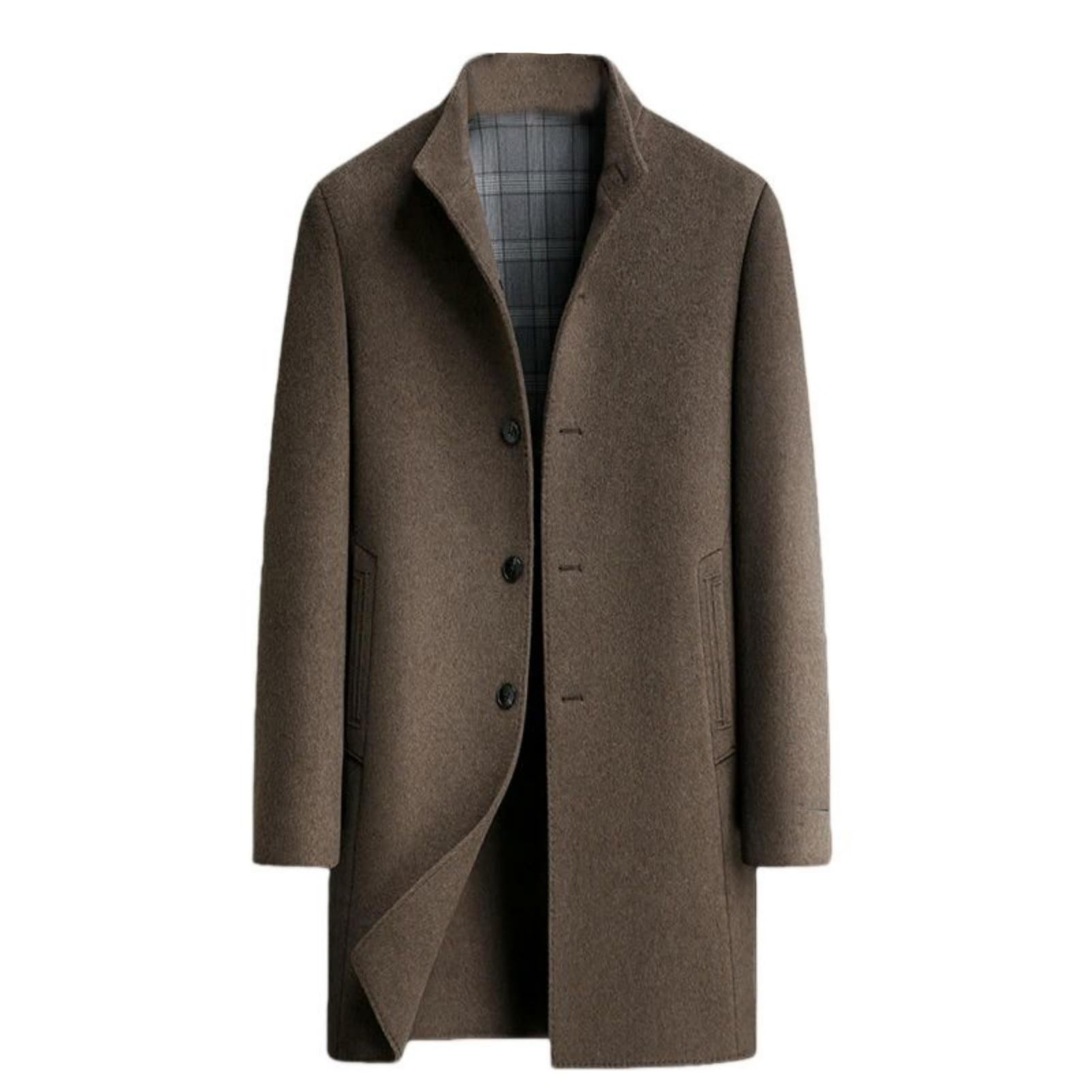 Cappotto lungo da uomo autunno-inverno in lana di cachemire double face