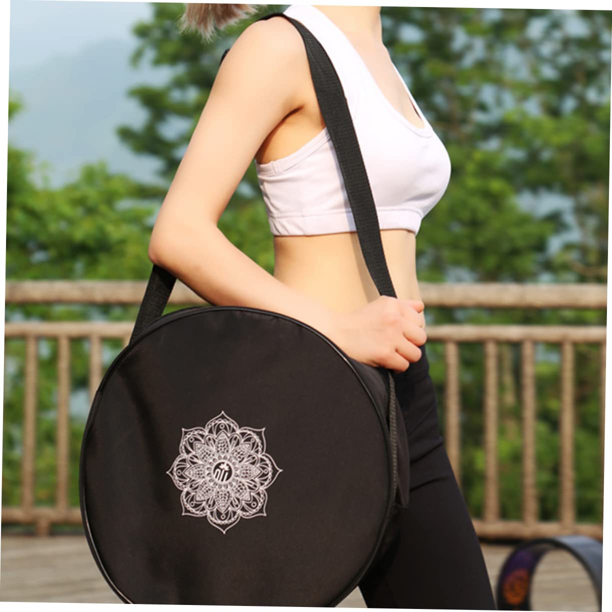 Yardwe 2stücke Doppeltaschen Für Yoga-räder Große Tragekapazität Für Yogamatten Blöcke Und Handtücher Für Fitness Und Reisen Robuste Aufbewahrungstasche Mit Doppeltem