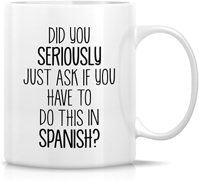 Retreez Funny Spanish Teacher Mug Gift Spanish Language Tutor 11 Oz Ceramic Coffee Mug - شكرًا لك ساخرًا حافزًا هدية عيد ميلاد ملهمة لرجل امرأة لها أصدقاء زميل عمل أمي