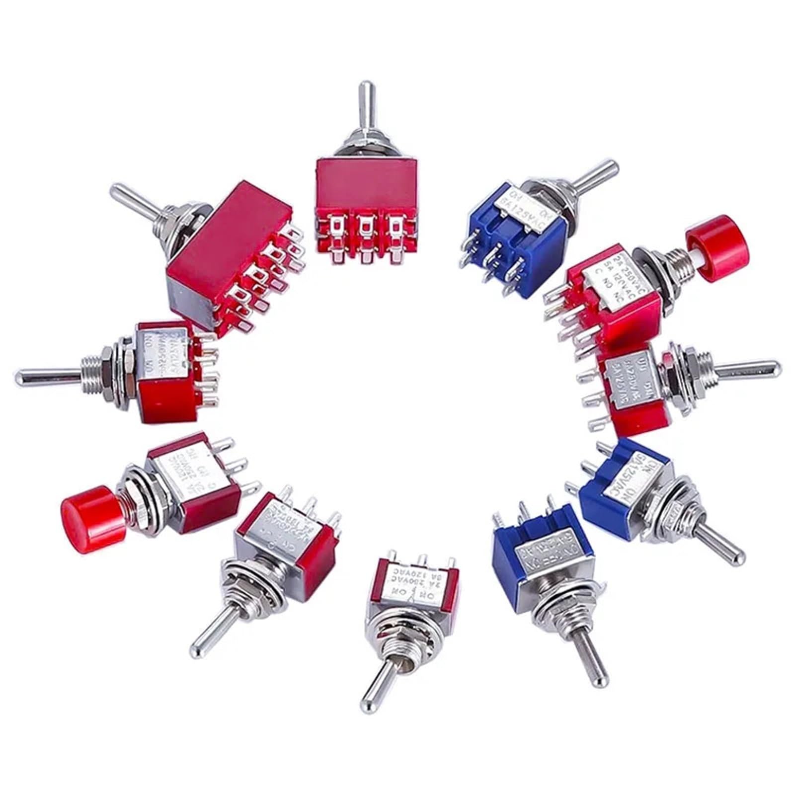 Interruptor de palanca MTS-202 de 6A y 125V para proyectos de electrónica 5