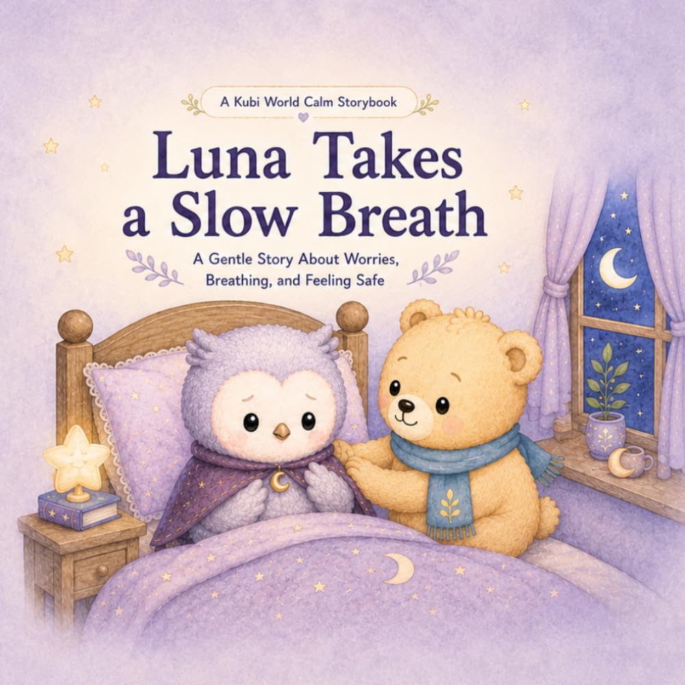 Luna Takes a Slow Breath: A Gentle Story About Worries, Breathing, and Feeling Safe (Kubi World Calm Storybook Series)
