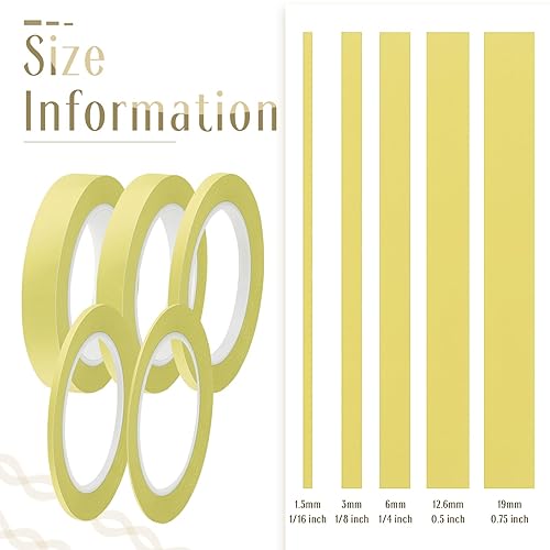 Miniatura 2 de Xuniea 5 rollos de cinta de enmascarar de vinilo para automóviles, pintura automotriz para curvas, vinilo de alta temperatura de baja adherencia