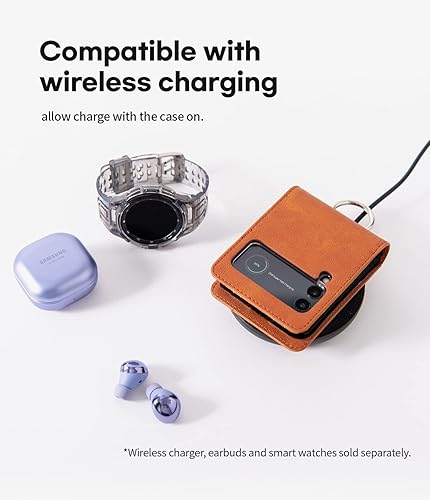 Miniatura 5 de GOOSPERY Funda tipo cartera con anillo para tarjeta compatible con Galaxy Z Flip 4, tarjetero y bolsillo de almacenamiento de piel sintética de alta