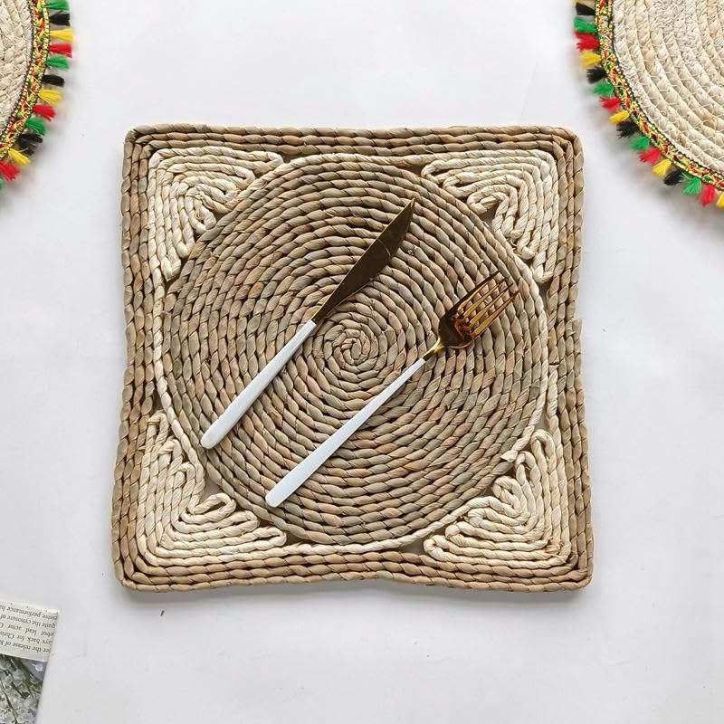 Set de table en jacinthe d'eau naturelle 1 ou 4 pièces pour repas rotin