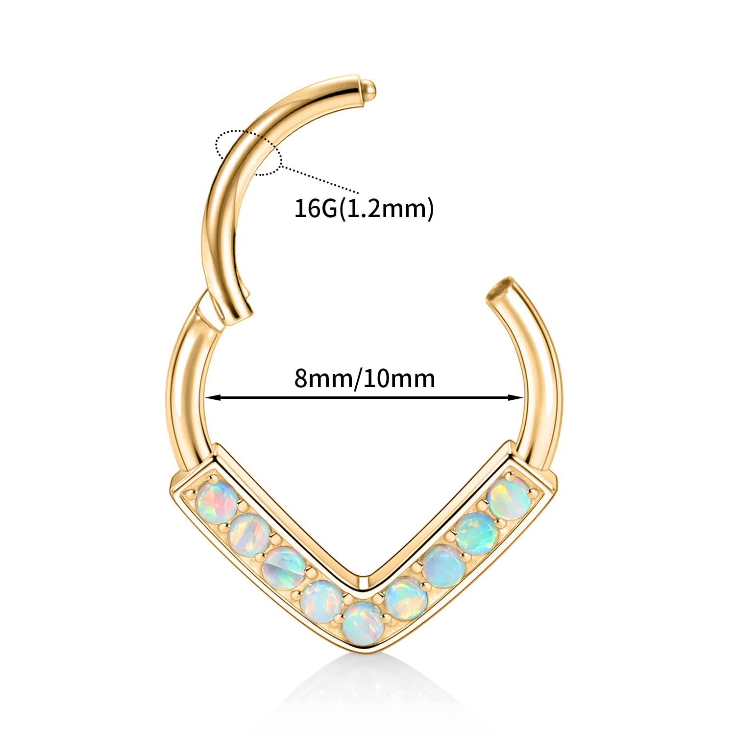 AROWRO 16G Septum & Daith Jewellery - 316L Surgical Steel Septum Rings, Daith Earrings, Nose Rings, Clicker, Rook, Helix, Lobe, Cartilage Piercing Jewellery — view 3