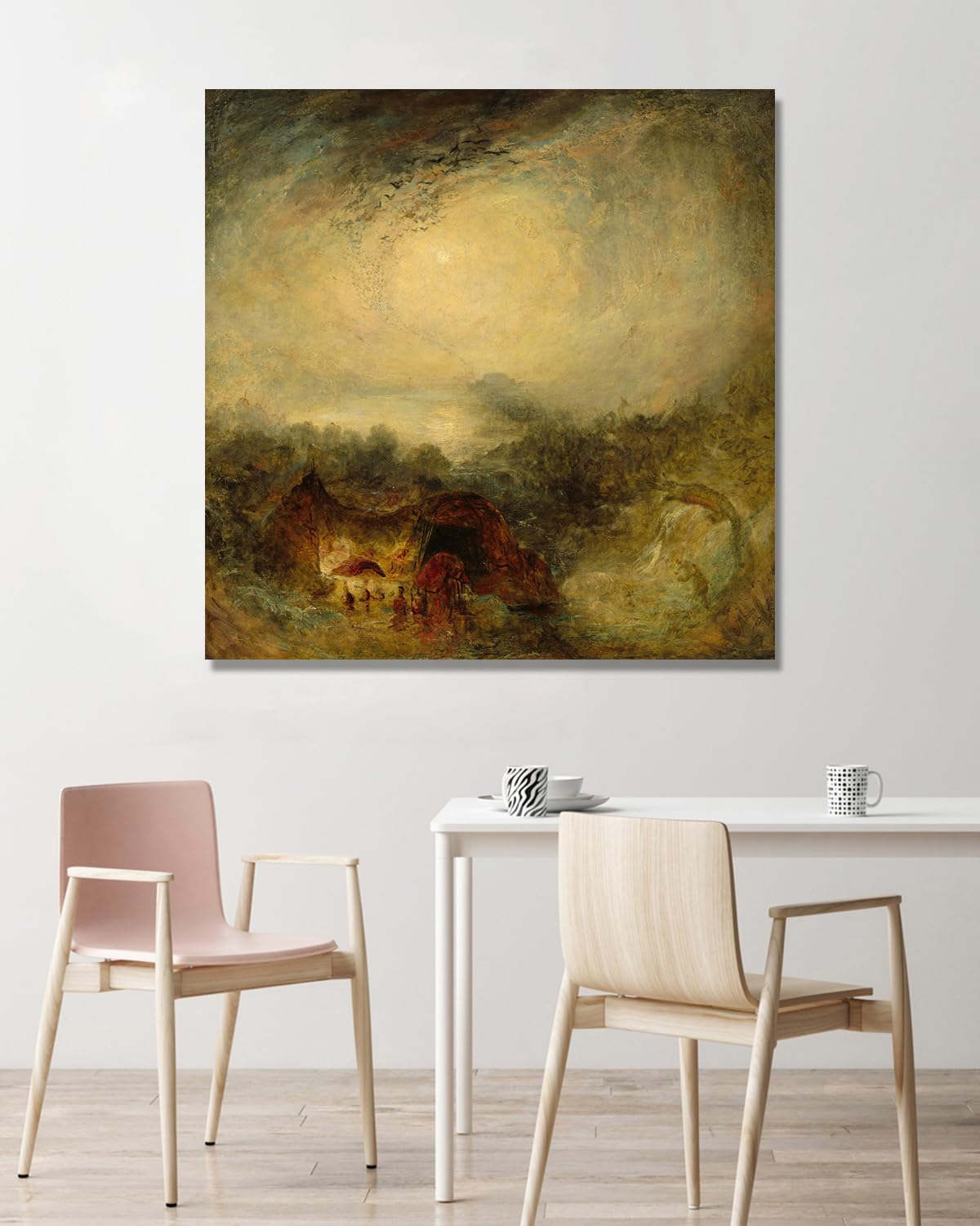 NHLDZYH J.M.W. Turner, wydruki na płótnie, angielski obraz romantyczny, klasyczne i vintage dekoracje wnętrz. A02. 40x40cm. Tylko płótno