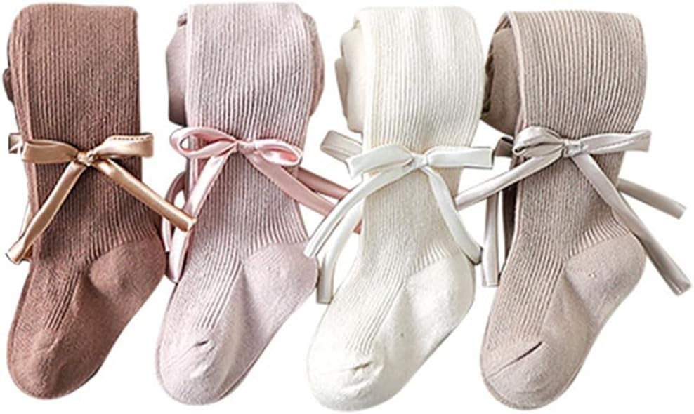 Baby Girl Tights Toddler Cable Knit Tights with Bow Seamless Mesh Leggings Stockings Infant Cotton Pantyhose