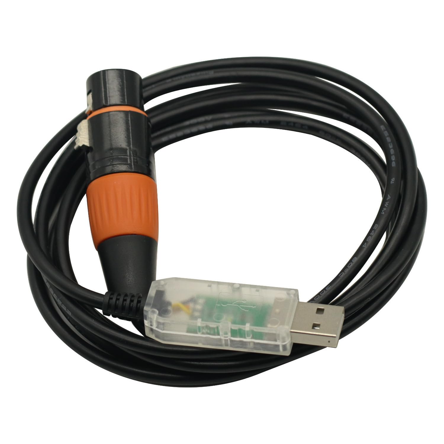 Cable adaptador de interfaz USB a DMX para PC DMX512, regulador de intensidad FT232 RS485 DMX, cable de conversión de señal USB para DMXControl ArtNet MagicQ QLC FREESTYLER, cable convertidor serie