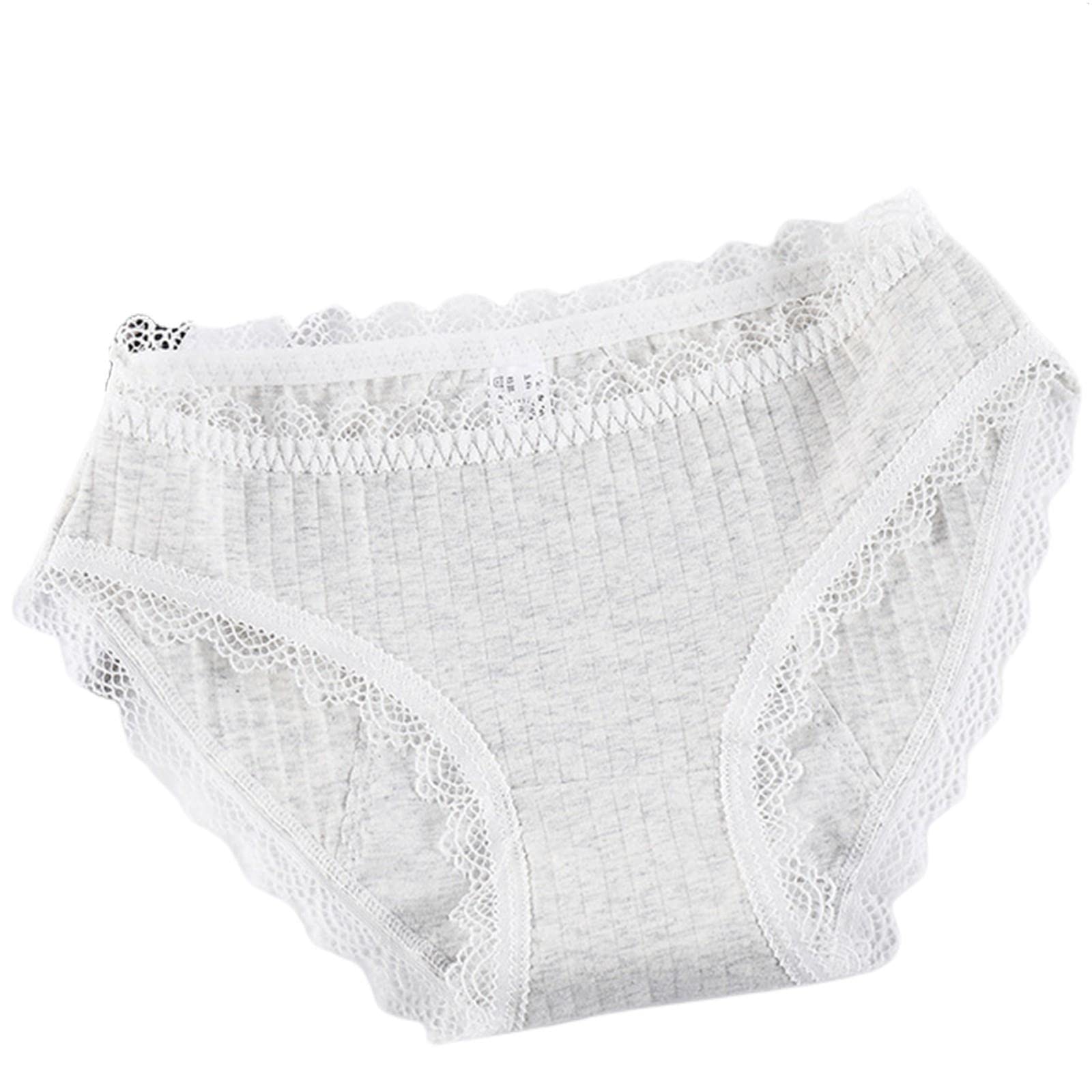 Unterhosen Damen 3 Packs Lady Leak Proof Menstruation Slips-Gray,M