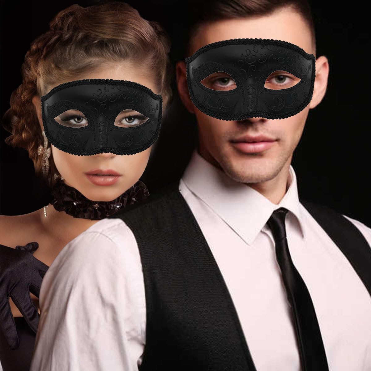 Masquerade Mask for Men Couple Venetian Mask for Halloween Mardi Gras Costume Party Prom Ball - Image 6