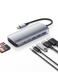 Belkin USB-C Hub 7 in 1 4K HDMI, PD, USB-A, SD & Audio
