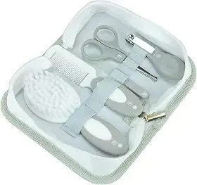 Pimpolho Kit Cuidados Com O Bebê 5 Peças + Necessaire: Tesoura Cortador Lixa De Unha Pente E Escova - Unissex