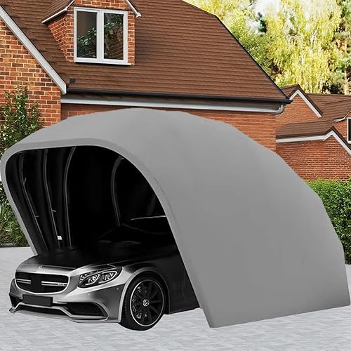Heavy Duty Semi-Automatic Retractable Garage, Stainless Steel Outdoor Folding Carport with Sunshade Sheet Retractable, Foldable Retractable Car Awning, Mobile Car Tent Shelter for Parking Lot