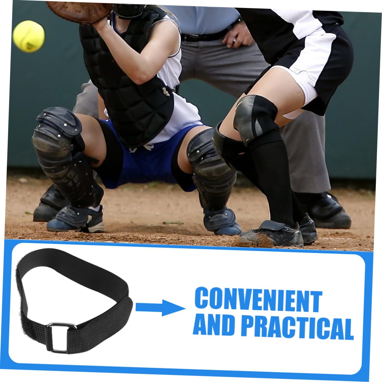 YARNOW Leggings De Béisbol Correas De Repuesto para Espinilleras Elástico Espinillera para Deportes Espinillera De Seguridad Mezcla De Nailon Y Poliéster Black