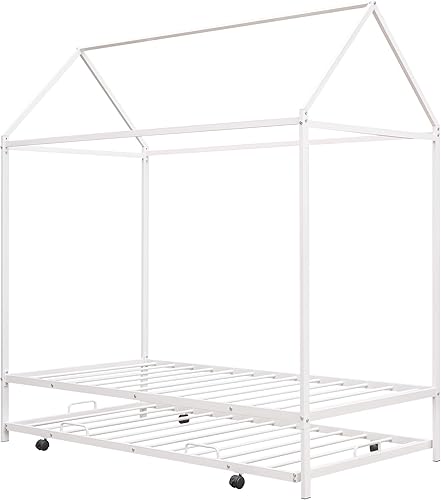 Miniatura 4 de Litera individual sobre individual con tobogán convertible y escalera, marco de litera baja de madera maciza con barandilla de seguridad para niños,