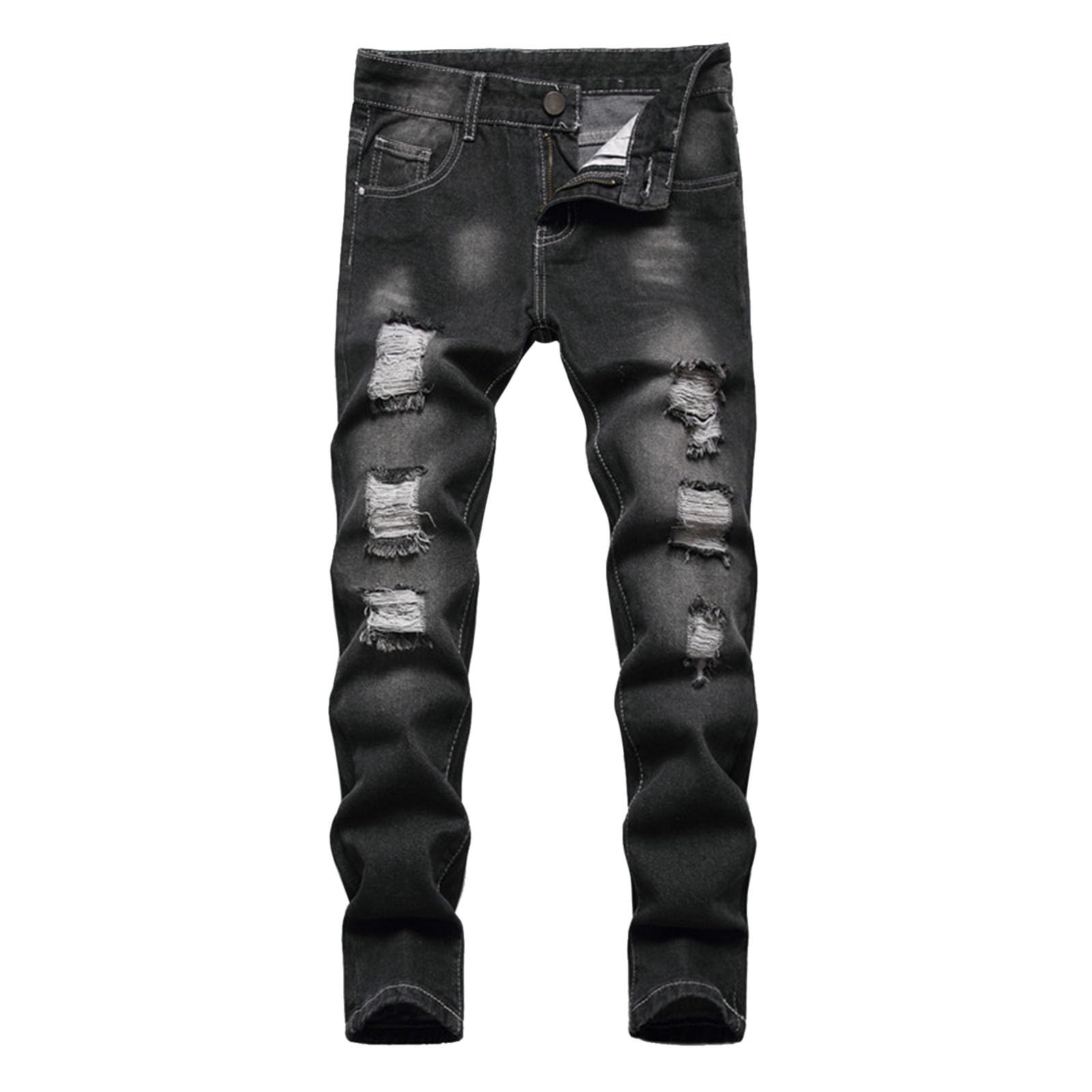 Jeans da ragazzo skinny fit strappato in denim invecchiato pantaloni alla moda slim gamba pantaloni per bambini dai 3 ai 16 anni abbigliamento casual