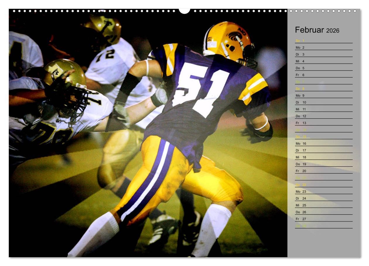 HEROES - American Football (hochwertiger Premium Wandkalender 2026 DIN A2 quer), Kunstdruck in Hochglanz: Fantastische Bildkompositionen dynamischer Actionszenen vom Football Field (CALVENDO Sport)