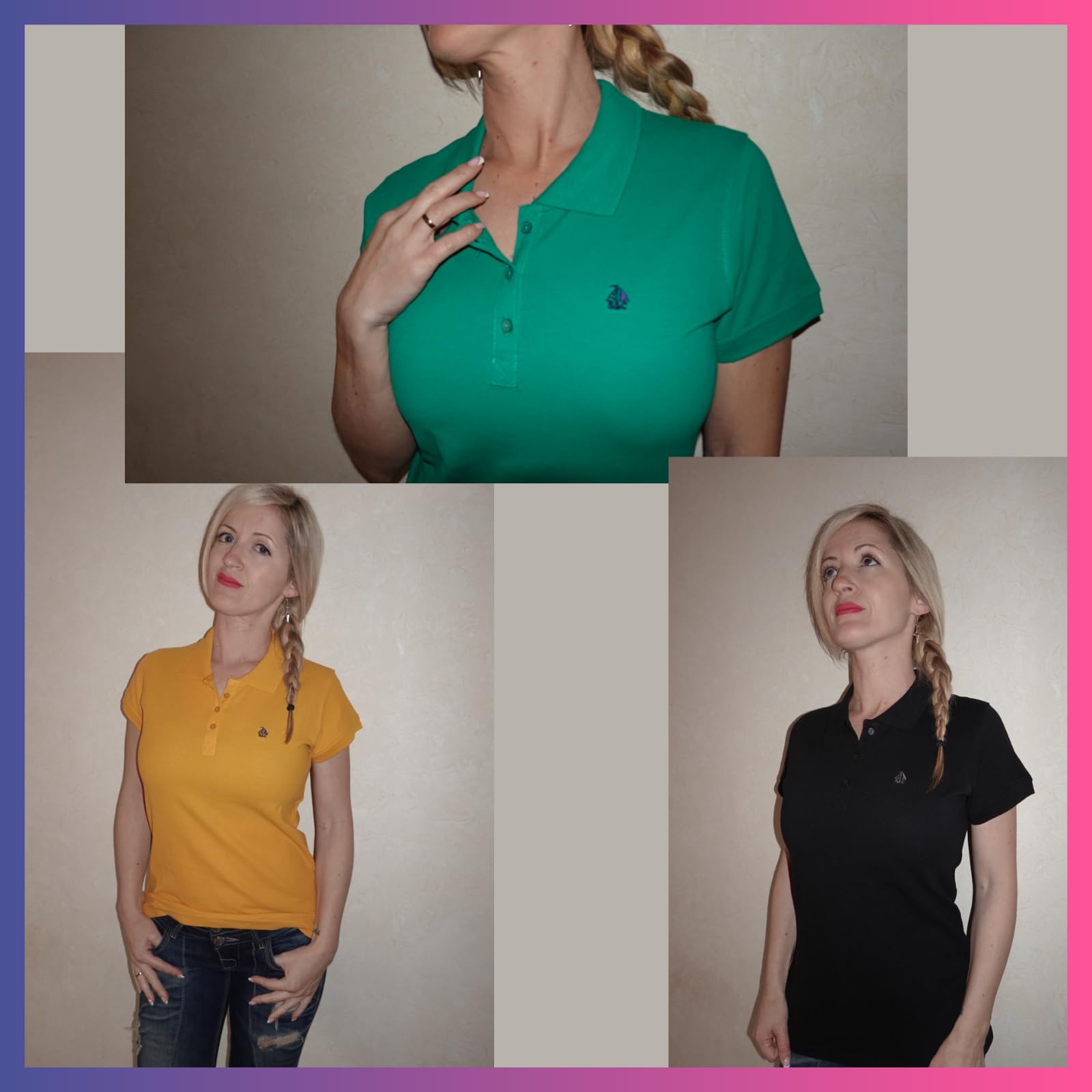 S&C - Polo Femme Manches Courtes Coton Piqué, Coupe Classique, Casual, Couleur Unie, 3 Boutons, Conçu en Espagne, Regular Fit, Légèrement ajusté, Voir Guide