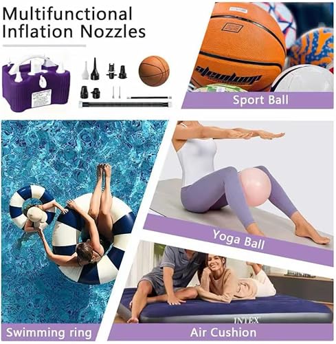 Miniatura 3 de Bomba eléctrica de globos 4 en 1 para todos los globos, inflables y pelotas deportivas, puertos de inflado triples para globos de Mylar de papel de
