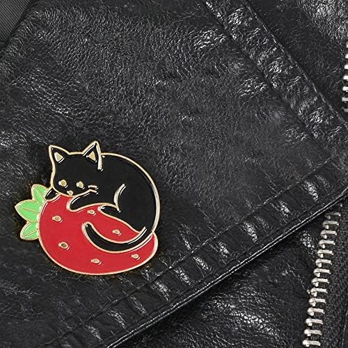 MJARTORIA Enamel Pins Set Cute Brooch Pins Cartoon Brooch Pins Lapel Badges for Clothing Bags Sweater Shirt Jacket Backpack Accessory DIY Crafts (Black-5pcs)
