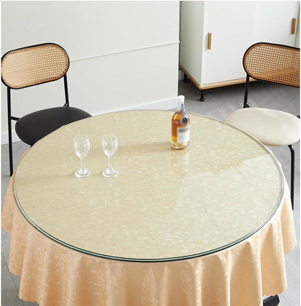 Tempered Glass Table Top, Round Clear Glass Table Surface, Glass Table Tops for Replacement, Tabletop Protector, Patio, Dining, Coffee Table, Desks(50 CM(20 INCH))