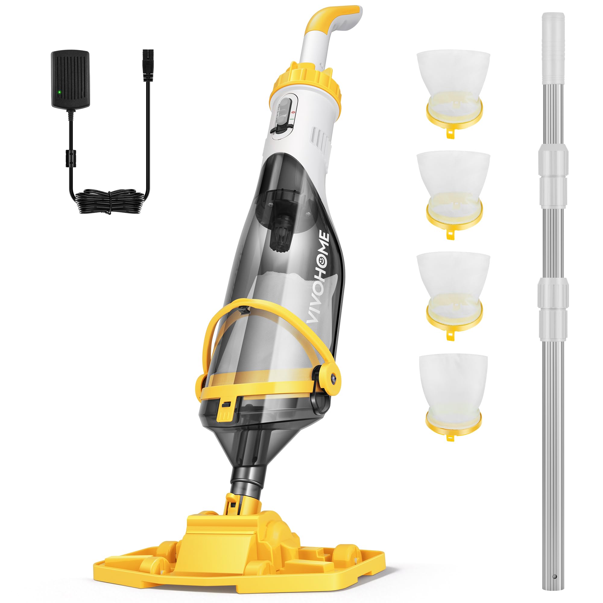 VIVOHOME 213cm Limpiafondos Manuales a Batería Autonomía de 60 Minutos, Aspirador de Piscina Inalámbrico con Succión Fuerte de 4200LPH para SPA y Piscinas Global Recycled Standard Global Recycled Standard Global Recycled Standard