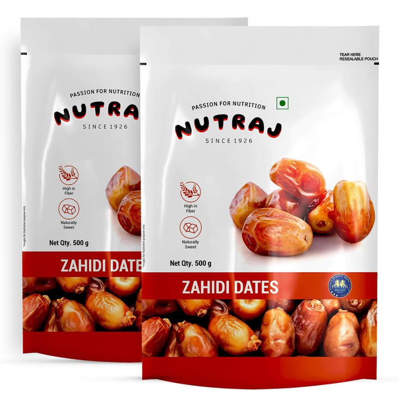 Nutraj Zahidi Dates 1kg (500g x 2) Pouch | Khajur | Healthy & Nutritious Soft Khajoor | Khajur Rich In Iron, Fibre & Vitamins, Fresh (B0CVN53FBB) Amazon Price History, Amazon Price Tracker