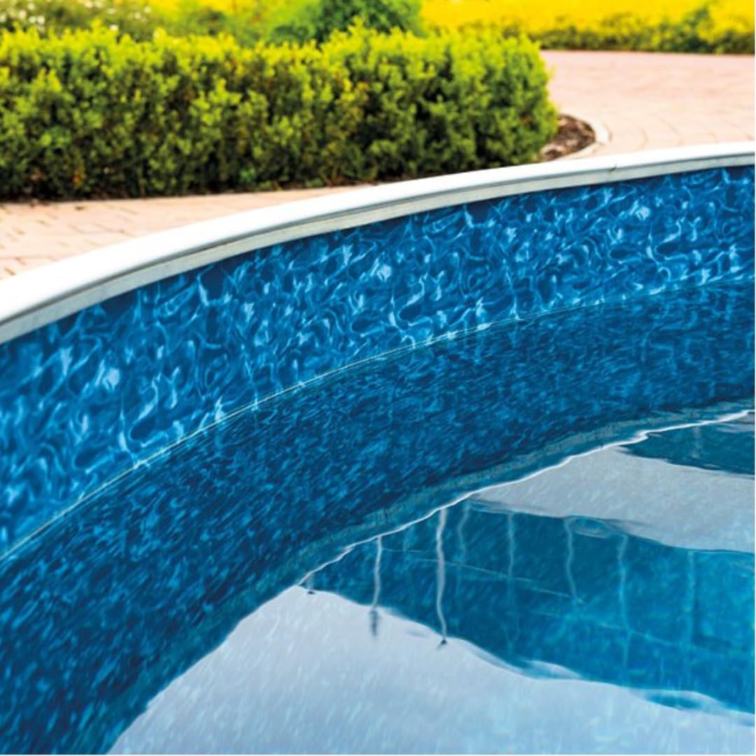 poolomio® Poolinnenfolie blau Marmor für Rundbecken 460 x 120 cm | 0,4 mm Stärke | Innenhülle Pool aus hochwertigem PVC | Ersatzfolie mit 10 cm Überlappung