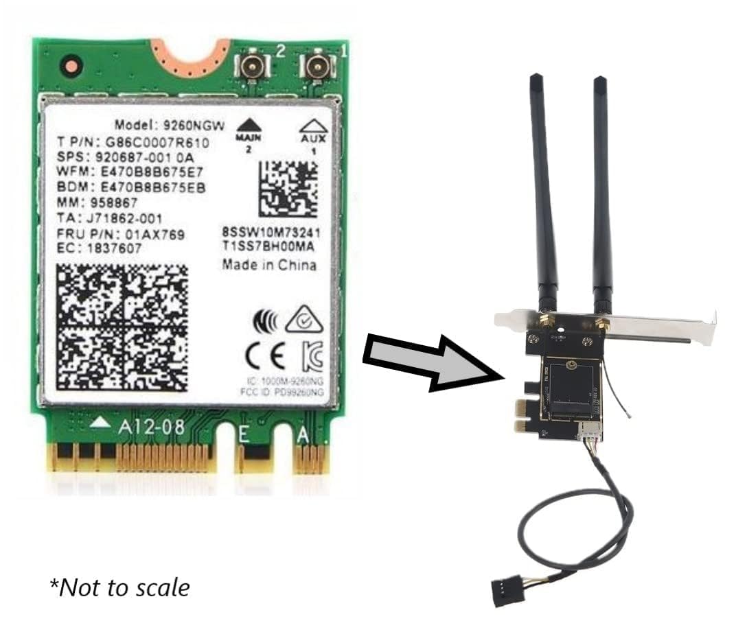 AC9260 Desktop Wi-Fi Kit | PCIe x4 | 1.73 Gbps | Bluetooth 5.1 Support | Wi-Fi 5 Wireless-AC No vPro 9260NGW (AC9260)