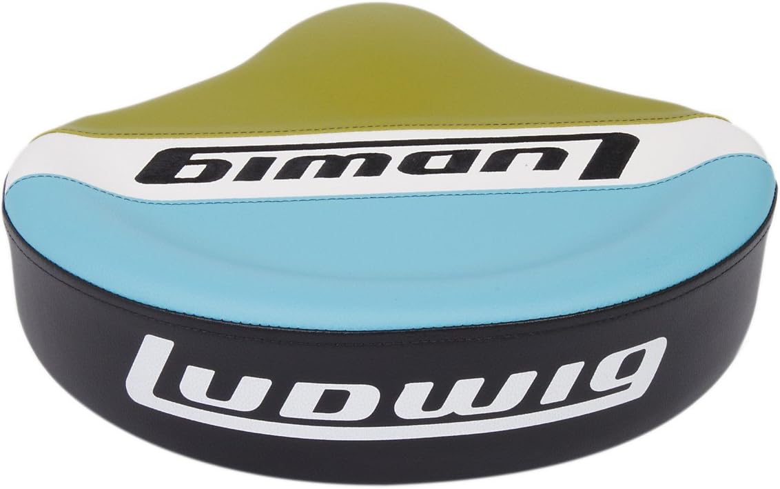 Ludwig Atlas Classic Drum Throne Saddle | Adjustable Blue/Olive Seat Drum Stool Chair | With Locking Spindle | LAC48TH