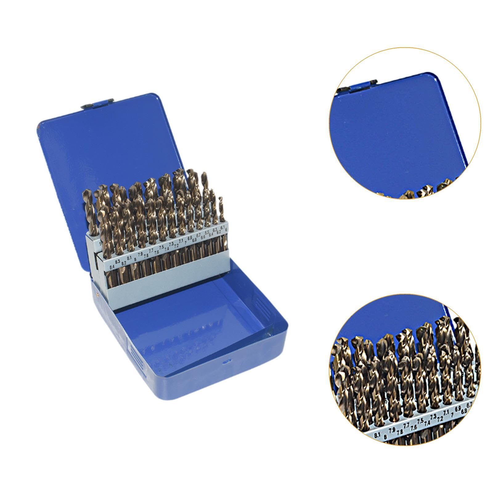 41 Brocas Helicoidales con Estuche de Almacenamiento, Accesorios de Acero de Alta Velocidad, Vástago Recto Helicoidal para Cobre, Carpintero Y Metal E