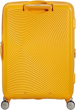 American Tourister Soundbox - Hard Shell Suitcase 67 cm Medium - Trolley Suitcase with 4 wheels, TSA Lock, Expandable & Light - 71.5/81 L - Yellow (Golden Yellow)