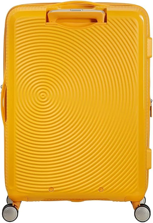 American Tourister Soundbox - Hard Shell Suitcase 67 cm Medium - Trolley Suitcase with 4 wheels, TSA Lock, Expandable & Light - 71.5/81 L - Yellow (Golden Yellow)